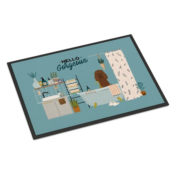 Carolines Treasures 18 x 27 in. Irish Water Spaniel in Bathtub Indoor or Outdoor Mat CK7485MAT - main